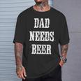 Papa Braucht Bier Lustigesater Daddy Retrointage T-Shirt Geschenke für Ihn