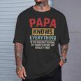 Papa Knows Everything Father's Day Papa T-Shirt Gifts for Him