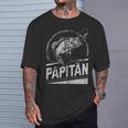 Papitän Papa Angler Papa Fischerintage-Look Kapuzenjacke T-Shirt Geschenke für Ihn