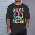 Peace Costume Sign Love 60S 70S Tie Dye Hippie Women T-Shirt Gifts for Him