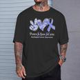 Peace Love Cure Periwinkle Ribbon Esophageal Cancer T-Shirt Gifts for Him