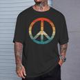 Peace Sign Vintage Distressed Anti War Freedom Retro T-Shirt Gifts for Him