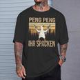 Peng Peng Ihr Spacken T-Shirt, Vintage Gänse-Design Lustig Geschenke für Ihn