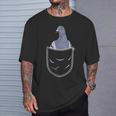 Pigeon Taubenschlag Bird Animal Lover Chest Pocket Black T-Shirt Geschenke für Ihn
