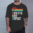 Pipette Cry Repeat Pcr Retro Vintage Dna Lab Scientist T-Shirt Gifts for Him