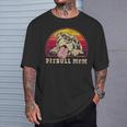 Pitbull Mom Vintage Smiling Pitbull Sunset Pbt T-Shirt Gifts for Him