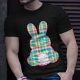 Plaid Pastel Multi Color Gingham Check Easter Bunny T-Shirt Gifts for Him