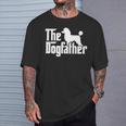 Poodle The Dogfather Cool Dog Daddy Dad Papa Father T-Shirt Gifts for Him