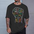 Power Fist Hand Inspiring Black Leaders Black History T-Shirt Gifts for Him