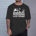 Professional Gate Opener Cow Lover Farmer Farming T-Shirt Gifts for Him