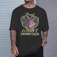 Proud Army Godmother With Heart American Flag For Veteran T-Shirt Gifts for Him