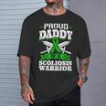 Proud Daddy Of A Scoliosis Warrior Awareness Ribbon Advocate T-Shirt Gifts for Him