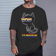 Purride Lgbt Flag Sunglasses Cute Gay Pride Cat Lover T-Shirt Gifts for Him