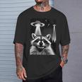 Raccoon Ufo Invasion Meme Alien Raccoon Ufo Selfie T-Shirt Gifts for Him