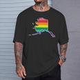 Rainbow Alaskan Gay Pride Flag Vintage T-Shirt Gifts for Him