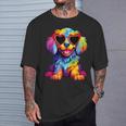 Rainbow Cute Dog Wearing Glasses Heart Puppy Love Dog T-Shirt Gifts for Him