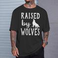 Raised By Wolves Graphic Wolf T-Shirt Gifts for Him