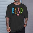 Read Your Heart Read Reading Librarian Book Across America T-Shirt Gifts for Him
