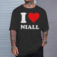 Red Heart I Love Niall T-Shirt Gifts for Him