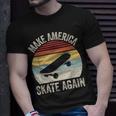 Retro Make America Skate Again Skateboard Skateboarding T-Shirt Gifts for Him