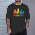 Retro Cincinnati Skyline Rainbow Lgbt Lesbian Gay Pride T-Shirt Gifts for Him