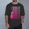 Retro Dolly First Name Guitar Pink Cowgirl Western T-Shirt Gifts for Him