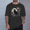 Retro Kawaii Black Cat Japanese Anime Cat T-Shirt Gifts for Him