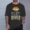 Retro Kayaking Life Is Better On The River T-Shirt Gifts for Him
