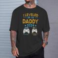 Retro I Leveled Up To Daddy 2024 First Time Dad T-Shirt Gifts for Him