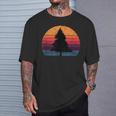 Retro Sun Minimalist Pine Tree T-Shirt Gifts for Him