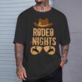 Rodeo Nights Bull Riding Cowboy Cowgirl Western Country T-Shirt Gifts for Him