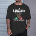 Sanglier Chasseur Chasse Homme Cadeau Humour Fusil Appel T-Shirt Cadeaux pour lui
