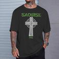 Saoirse Meaning Freedom Irish Republican With Celtic Cross T-Shirt Gifts for Him