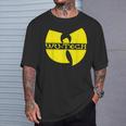 Schwarzes Wu-Tang Logo T-Shirt, Hip-Hop Fanbekleidung Geschenke für Ihn