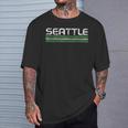 Seattle Washington Retro Vintage Weathered Stripe T-Shirt Gifts for Him