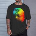 Senegal Parrot Colorful Rainbow Retro T-Shirt Gifts for Him