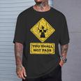 You Shall Not Pass Wizard Sign Lord Geek Clothing T-Shirt Gifts for Him
