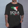 Sicilia Italia Sicilia Souvenir Silhouette Sicilia T-Shirt Geschenke für Ihn