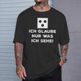 Skeptiker Steckdosengesicht T-Shirt, Herren mit Spruch Ich glaube nur was ich sehe Geschenke für Ihn