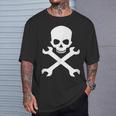 Skull With Crossed Wrenches For Mechanics And Gear Heads T-Shirt Gifts for Him