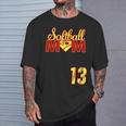 Softball Mom Mother's Day 13 Fastpitch Jersey Number 13 T-Shirt Gifts for Him