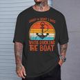 Sorry What I Said While Docking Boat Retro Humor Captain Men T-Shirt Gifts for Him