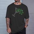 St Patrick's Day Martini Clover Bling Rhinestone Paddy's Day T-Shirt Gifts for Him
