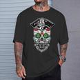 Sugar Skull Gay Daddy Bear & Biker Hat Leather Sugar Skull T-Shirt Gifts for Him