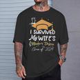 I Survived My Wife's Master's Degree Masters Graduation 2024 T-Shirt Gifts for Him