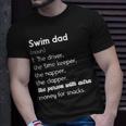 Swim Dad Definition Swimming Father Of A Swimmer Dad T-Shirt Gifts for Him