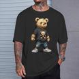 Teddy Bear Gangster In Hip Hop Street Clothes T-Shirt Gifts for Him