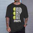 Tennis Senior 2024 Player Class Of 2024 Graduation Game Day T-Shirt Gifts for Him
