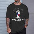Texas Roots Run Deep Proud Resident Texas Flag T-Shirt Gifts for Him