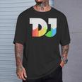 Texto De Dj Con Ecualizador De Coloración Led Para Discjockey Dj Camiseta unisex Regalos para él